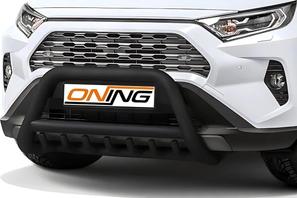 Frontschutzbügel mit Unterfahrschutz für Toyota Rav 4 (A5) 2018- schwarz 70mm Edelstahl mit Gutachten