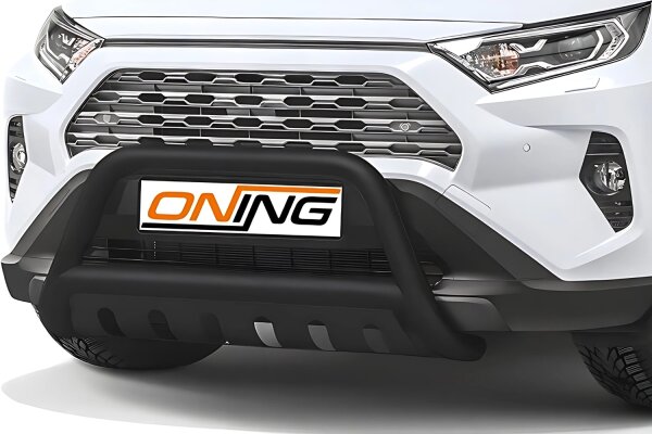 Frontschutzbügel mit Unterfahrschutz für Toyota Rav 4 (A5) 2018- schwarz 70mm Edelstahl mit Gutachten