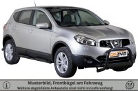 Frontbügel Edelstahl schwarz für Nissan Qashqai J10 2010 - 2013 Ø63mm mit Gutachten
