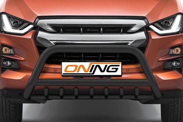 Frontschutzbügel mit Unterfahrschutz für Isuzu D-Max 3 2020-2024 schwarz 70mm Edelstahl mit Gutachten