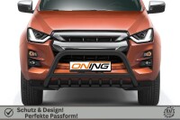 Frontschutzbügel mit Unterfahrschutz für Isuzu D-Max 3 2020-2024 schwarz 70mm Edelstahl mit Gutachten