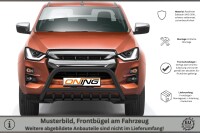 Frontschutzbügel mit Unterfahrschutz für Isuzu D-Max 3 2020-2024 schwarz 70mm Edelstahl mit Gutachten