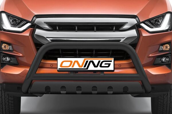 Frontschutzbügel mit Unterfahrschutz für Isuzu D-Max 3 2020-2024 schwarz 70mm Edelstahl mit Gutachten