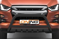 Frontschutzbügel mit Unterfahrschutz für Isuzu D-Max 3 2020-2024 schwarz 70mm Edelstahl mit Gutachten