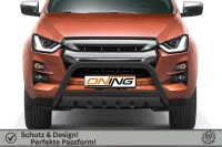 Frontschutzbügel mit Unterfahrschutz für Isuzu D-Max 3 2020-2024 schwarz 70mm Edelstahl mit Gutachten