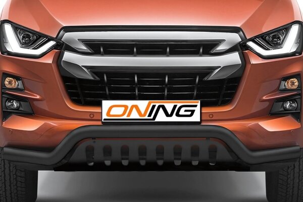 Frontschutzbügel breit Unterbodenschutz für Isuzu D-Max 3 2020-2024 schwarz 70mm Edelstahl mit Gutachten