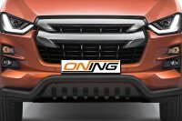Frontschutzbügel breit Unterbodenschutz für Isuzu D-Max 3 2020-2024 schwarz 70mm Edelstahl mit Gutachten