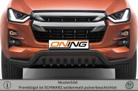 Frontschutzbügel breit Unterbodenschutz für Isuzu D-Max 3 2020-2024 schwarz 70mm Edelstahl mit Gutachten