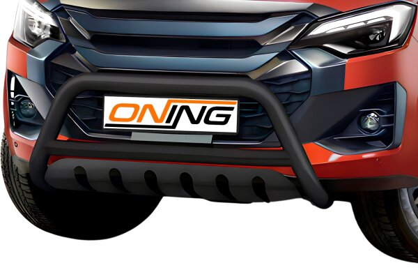 Frontschutzbügel mit Unterfahrschutz für Isuzu D-Max 3 2024- schwarz 70mm Edelstahl mit Gutachten
