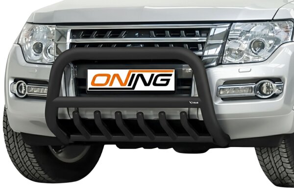 Frontbügel Unterbodenschutz für Mitsubishi Pajero V80 2015- SCHWARZ 70mm