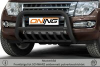 Frontbügel Unterbodenschutz für Mitsubishi Pajero V80 2015- SCHWARZ 70mm