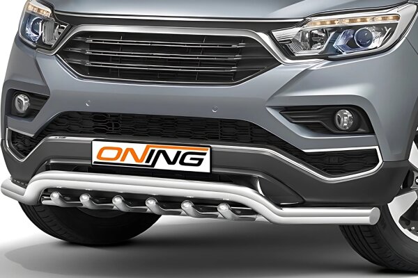 Frontschutzbügel breit Unterbodenschutz für SsangYong Rexton 2018-2021 70mm Gutachten breit