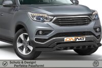 Frontschutzbügel breit Unterbodenschutz für SsangYong Rexton 2018-2021 schwarz 70mm Edelstahl mit Gutachten breit