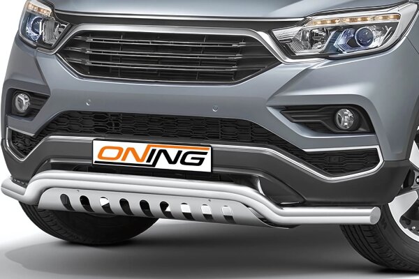 Frontschutzbügel breit Unterbodenschutz für SsangYong Rexton 2018-2021 70mm Gutachten breit
