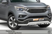 Frontschutzbügel breit Unterbodenschutz für SsangYong Rexton 2018-2021 70mm Gutachten breit