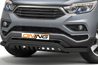 Frontschutzbügel breit Unterbodenschutz für SsangYong Rexton 2018-2021 schwarz 70mm Edelstahl mit Gutachten breit
