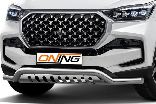 Frontschutzbügel breit Unterbodenschutz für SsangYong Rexton 2021- 70mm Gutachten breit