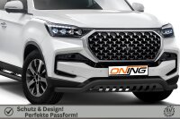 Frontschutzbügel breit Unterbodenschutz für SsangYong Rexton 2021- schwarz 70mm Edelstahl mit Gutachten breit