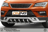 Frontbügel mit Unterfahrschutz für Seat Ateca 2016-2020 60mm breit Edelstahl Gutachten