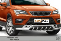 Frontbügel mit Unterfahrschutz für Seat Ateca 2016-2020 60mm breit Edelstahl Gutachten
