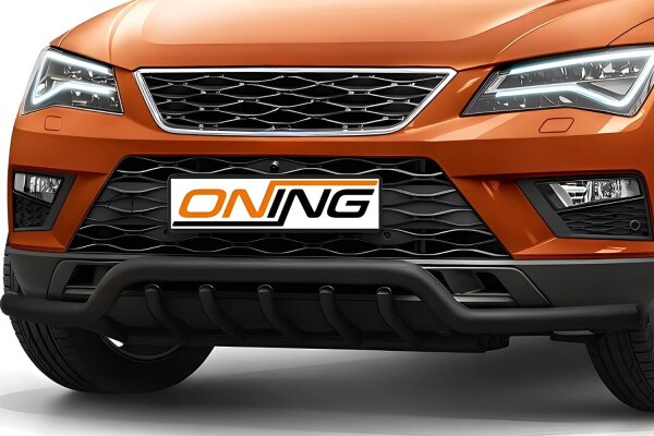 Frontbügel mit Unterfahrschutz für Seat Ateca 2016-2020 SCHWARZ 60mm breit Gutachten