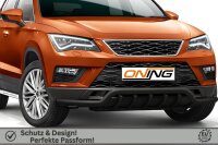 Frontbügel mit Unterfahrschutz für Seat Ateca 2016-2020 SCHWARZ 60mm breit Gutachten