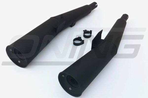 Auspuff paar "Master" schwarz für KAWASAKI GPZ 750 UT UNI TRAK ZX750A