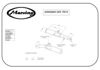 MARVING Auspuff "Master" schwarz lackiert + Aluhülle für KAWASAKI GPX 750 R ZX750F