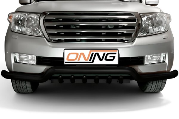 Frontschutzbügel breit Unterbodenschutz für Toyota Land Cruiser V8 J20 2007-2012 schwarz 76mm Edelstahl mit Gutachten
