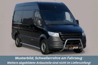 Schwellerrohre ohne Tritt für Mercedes Sprinter L2 W907 W910 Edelstahl poliert Ø63mm TÜV
