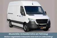 Schwellerrohre SCHWARZ ohne Tritt für Mercedes Sprinter L2 W907 W910 Edelstahl Ø63mm TÜV