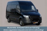 Schwellerrohre SCHWARZ ohne Tritt für Mercedes Sprinter L2 W907 W910 Edelstahl Ø63mm TÜV