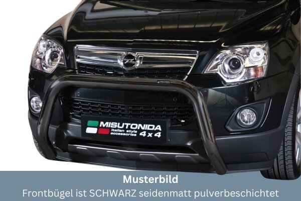 Frontbügel Edelstahl schwarz für Opel Antara 2011 - 76mm mit Gutachten Frontschutzbügel