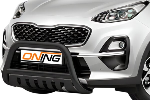 Frontbügel mit Unterfahrschutz für KIA Sportage 2018-2021 SCHWARZ 70mm Edelstahl Gutachten