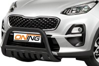 Frontbügel mit Unterfahrschutz für KIA Sportage 2018-2021 SCHWARZ 70mm Edelstahl Gutachten