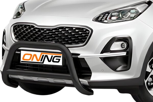 Frontbügel mit Querstreben für KIA Sportage 2018-2021 SCHWARZ 70mm Edelstahl Gutachten