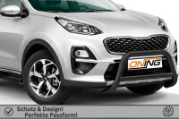 Frontbügel mit Querstreben für KIA Sportage 2018-2021 SCHWARZ 70mm Edelstahl Gutachten