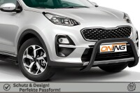 Frontbügel für KIA Sportage 2018-2021 SCHWARZ 70mm Frontschutzbügel Bullbal Gutachten