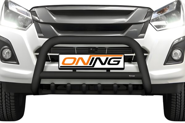 Frontbügel mit Unterbodenschutz für Isuzu D-Max II 2017-2020 SCHWARZ 70mm Gutachten