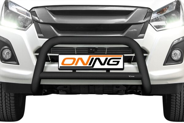 Frontbügel mit Querstreben für Isuzu D-Max II 2017-2020 SCHWARZ 70mm Edelstahl Gutachten