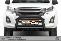 Frontbügel mit Querstreben für Isuzu D-Max II 2017-2020 SCHWARZ 70mm Edelstahl Gutachten