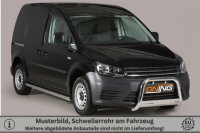 Schwellerrohre ohne Tritt für VW Caddy Bj.2015-2020 Edelstahl poliert Ø63mm TÜV