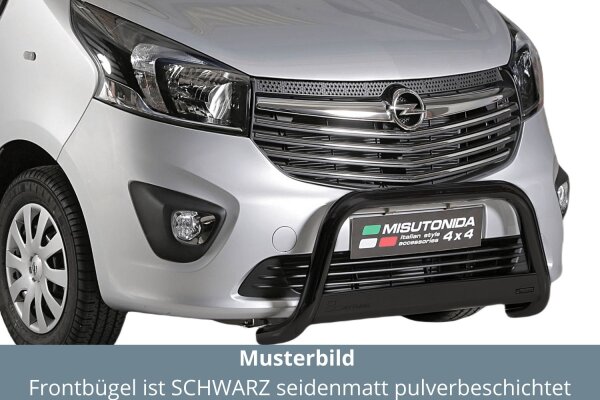 Frontbügel Edelstahl schwarz für Opel Vivaro 2014 - 63mm mit Gutachten Frontschutzbügel