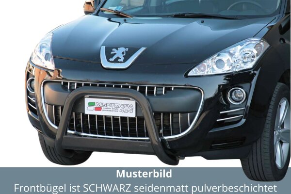 Frontbügel Edelstahl schwarz für Peugeot 4007 2008 - 63mm mit Gutachten Frontschutzbügel