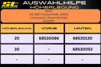 ST Höherlegung für Audi A6 4B Frontantrieb 2WD Limousine / Avant Kombi VA 20mm