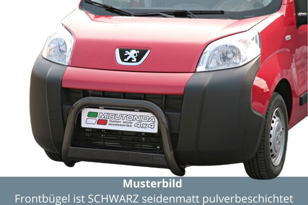 Frontbügel Edelstahl schwarz für Peugeot Bipper 2008 - 63mm mit Gutachten