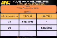 ST Höherlegung für Audi TT 8N Frontantrieb 2WD VA 15mm