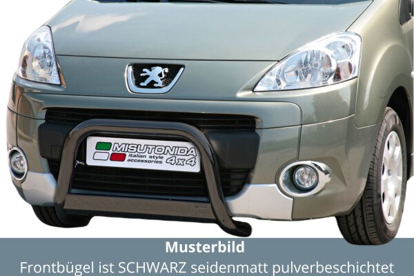 Frontbügel Edelstahl schwarz für Peugeot Partner 2008 - 2015 63mm mit Gutachten