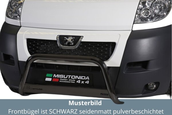 Frontbügel Edelstahl schwarz für Peugeot Boxer 2006-2014 63mm mit Gutachten