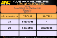 ST Höherlegung für Ford Focus MK I DAW DBW DFW DA1 DB1 Limousine / VA 20mm